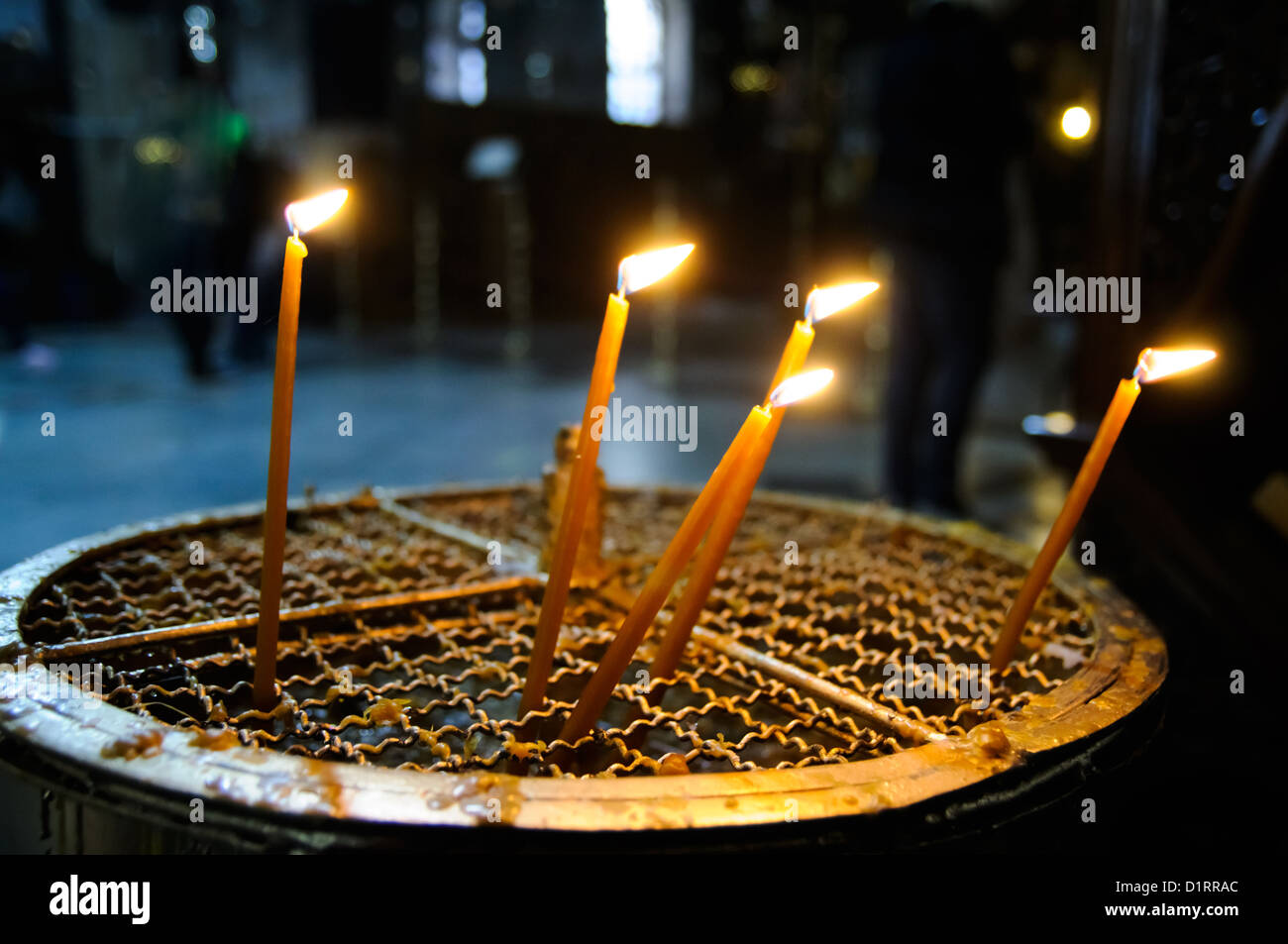 candles in the Church of the Nativity, Bethlehem Stock Photo Alamy