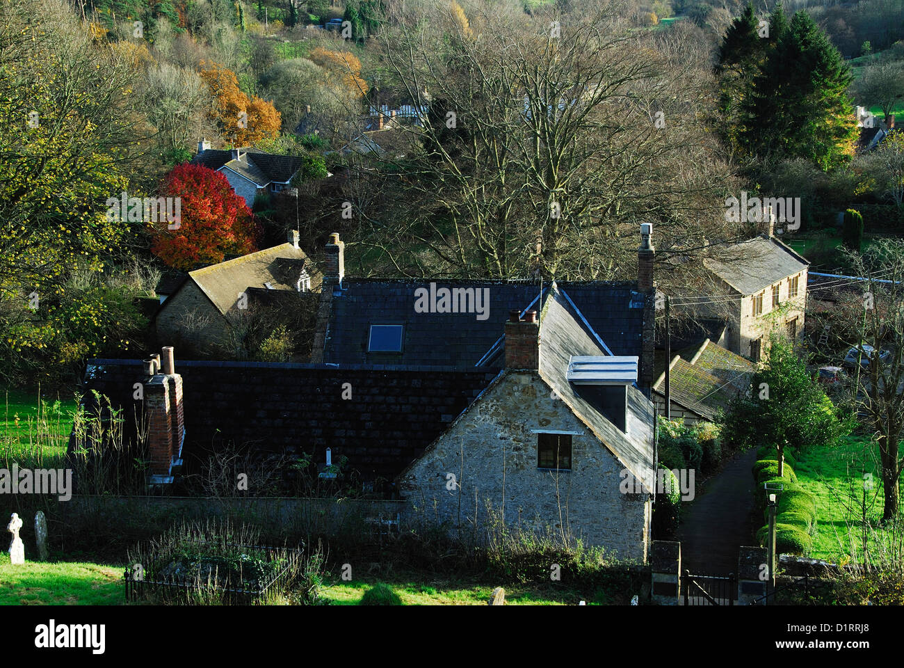 A view of the village of Netherbury, Bridport Dorset Stock Photo
