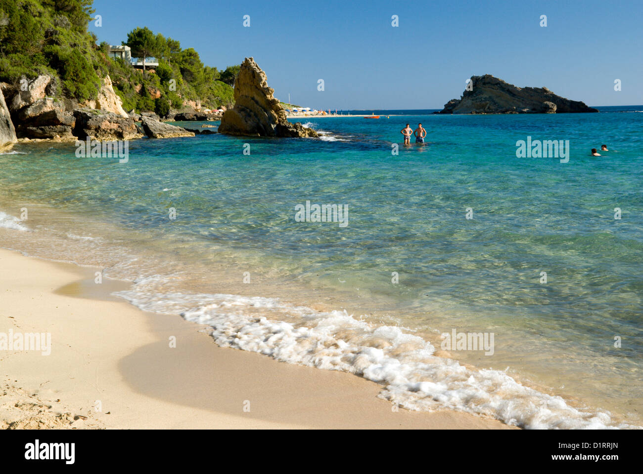 Platys Gialos beach, Lassi, Argostoli, Kefalonia, Ionian Islands, Greece. Stock Photo