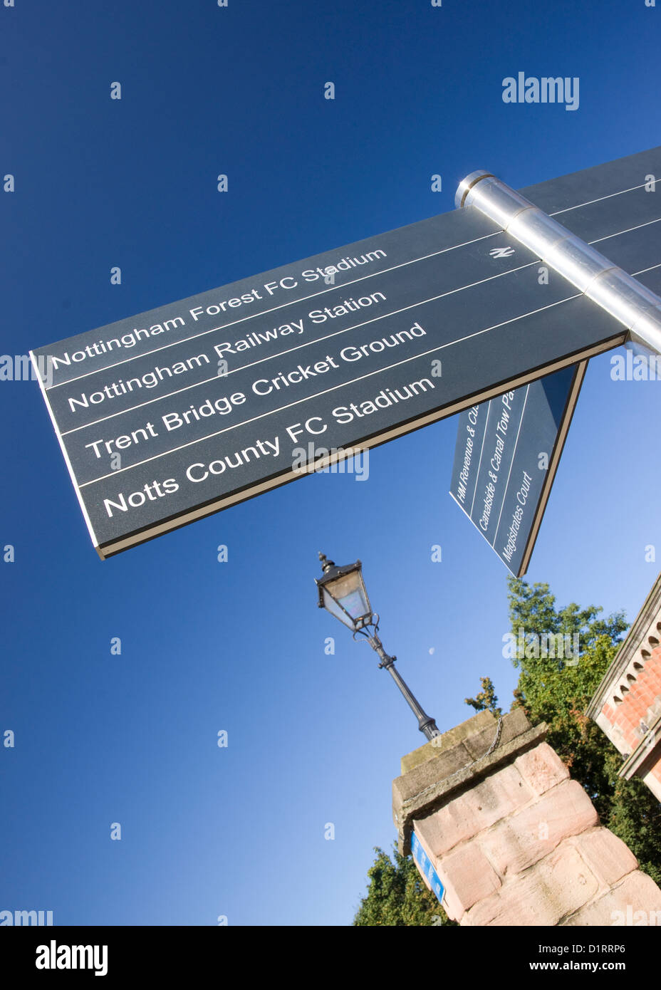 Nottingham tourism sign in city centre nottingham forest fc stadium hi