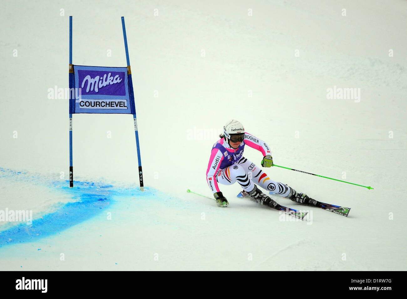 Audi FIS World Cup, Ladies Giant Slalom, Courchevel, France, 16.12.12. German skier Viktoria Rebensburg. Stock Photo
