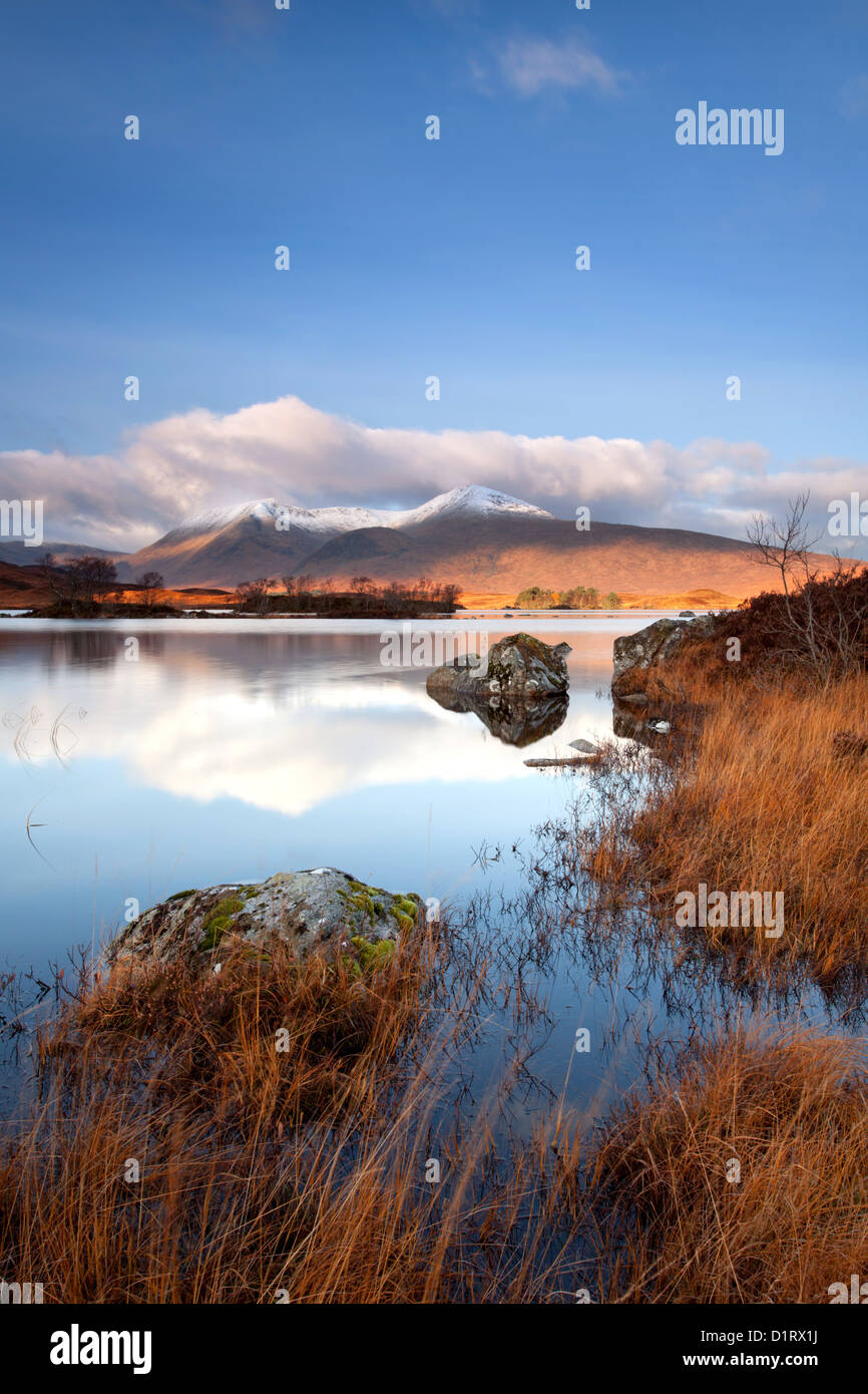 Loch Na H' Achlaise and the Black Mount Rannoch Moor, Gelncoe, Scotland Stock Photo