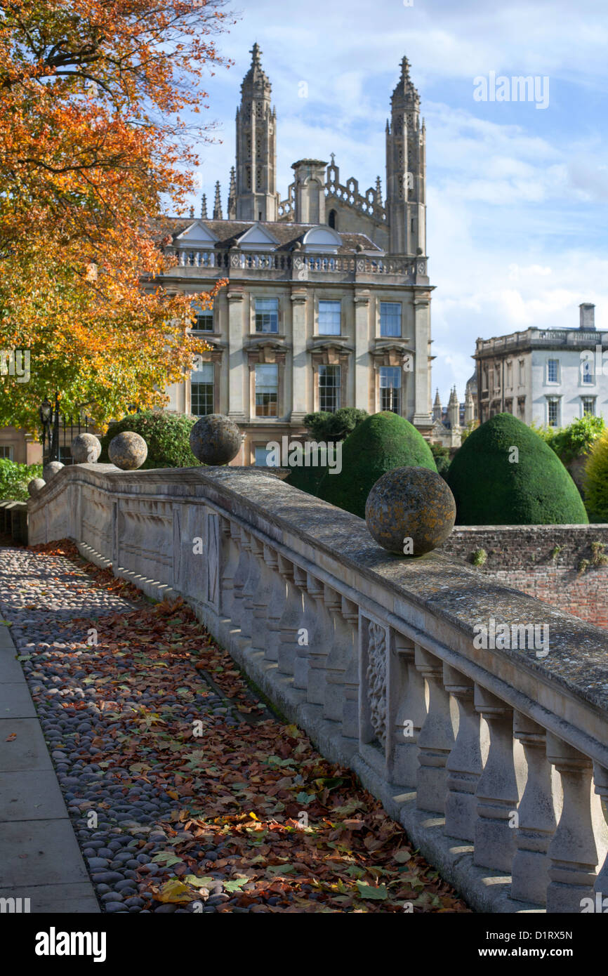 Clare College Cambridge University Bridge in Autumn. Stock Photo