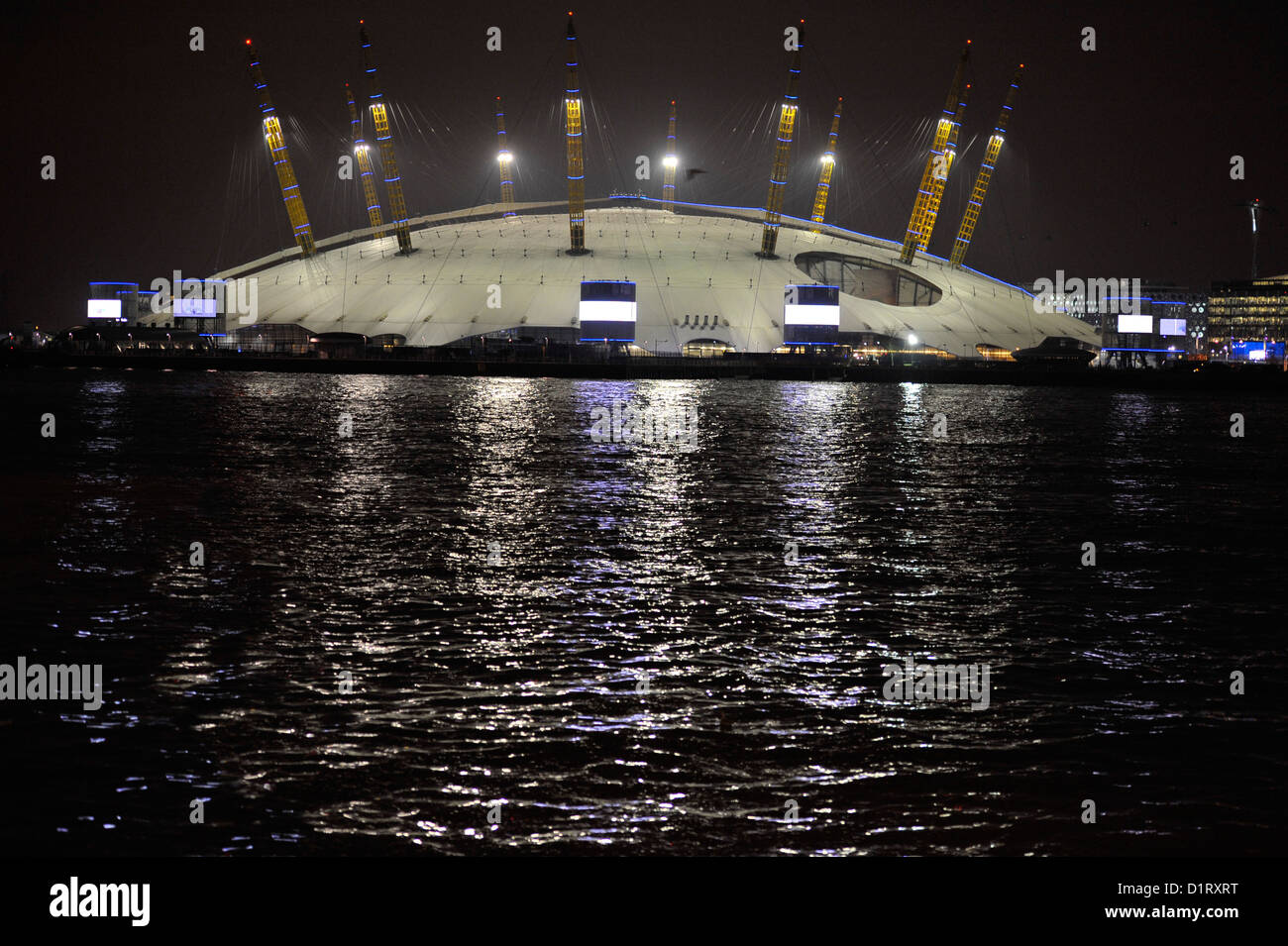 London millennium dome now known as o2 arena from across the river thames Stock Photo