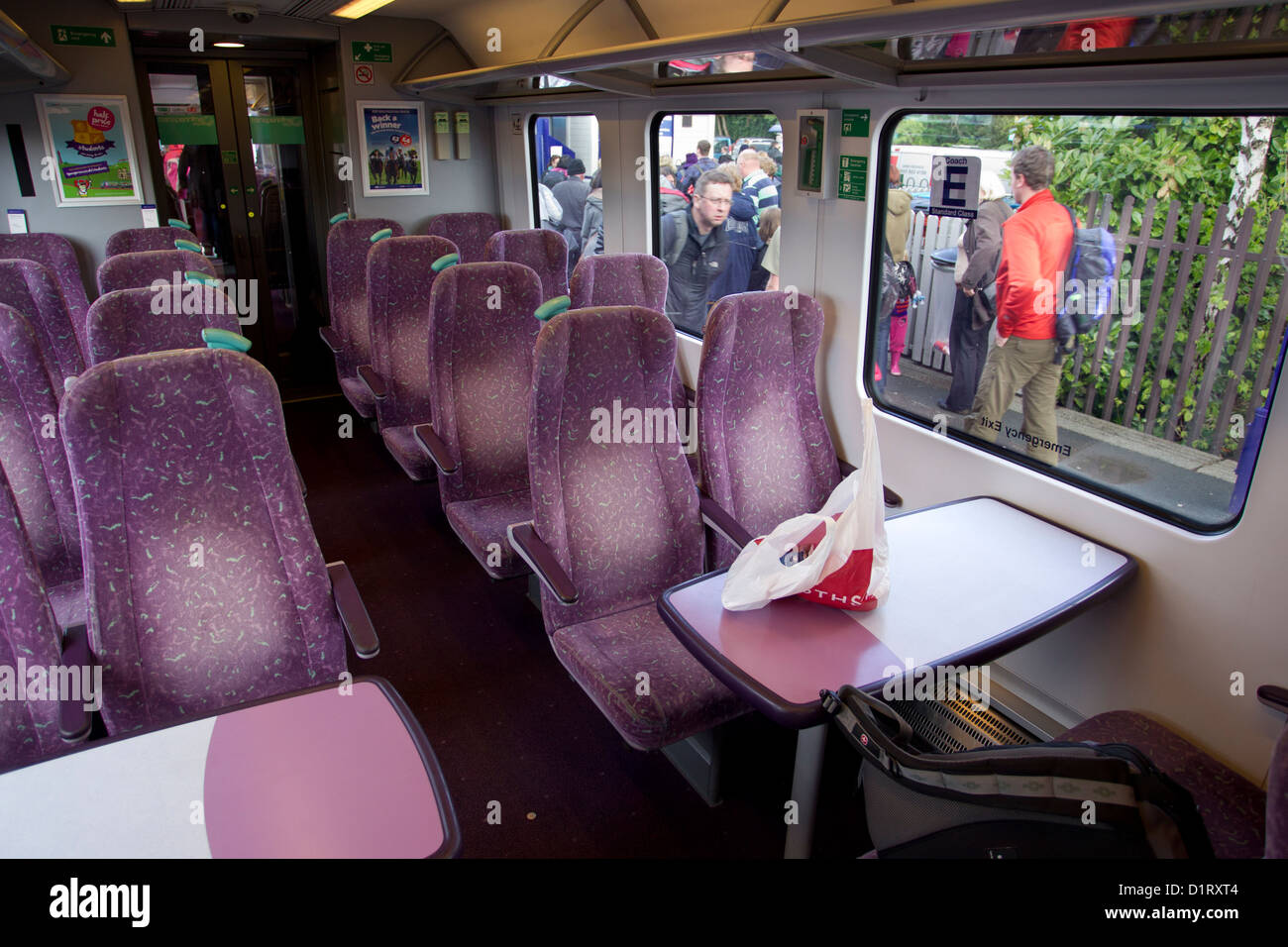 First TransPennine Express coach inside seats Stock Photo Alamy