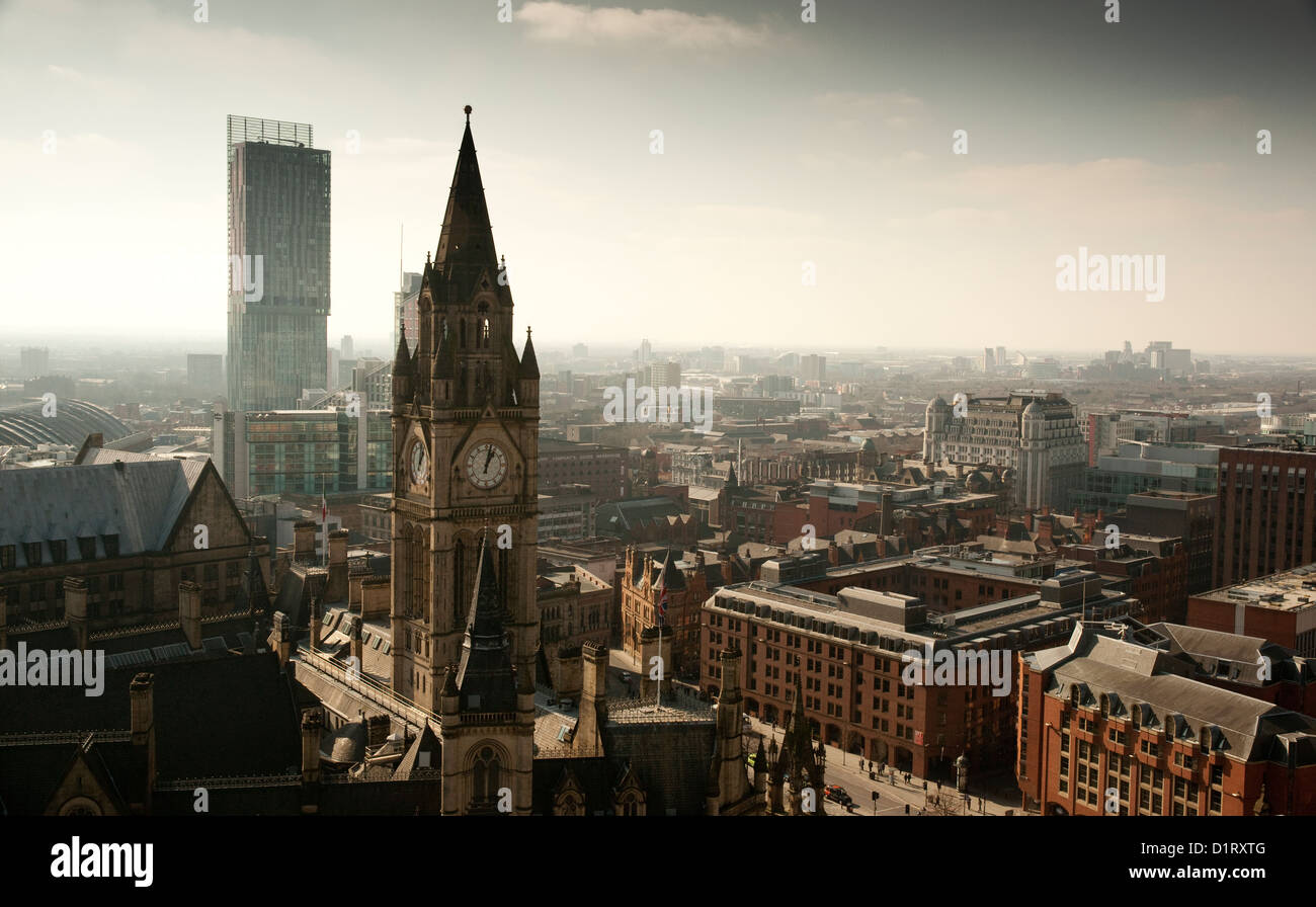 Manchester Skyline from above. Stock Photo