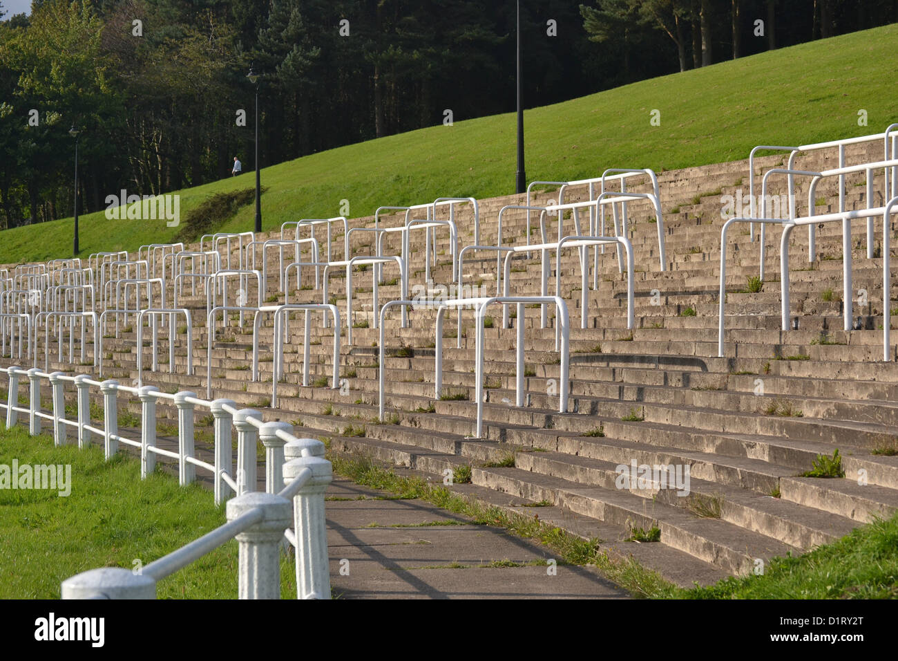Old victorian rugby stands at pontypool rugby club Stock Photo Alamy
