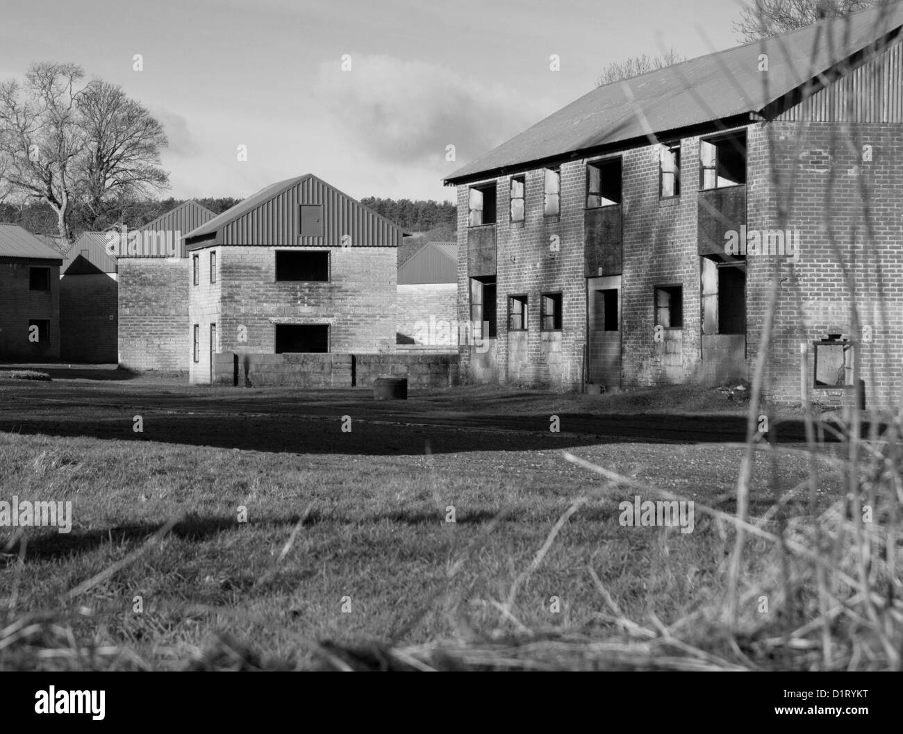Imber village on Salisbury Plain England. The village was taken by the