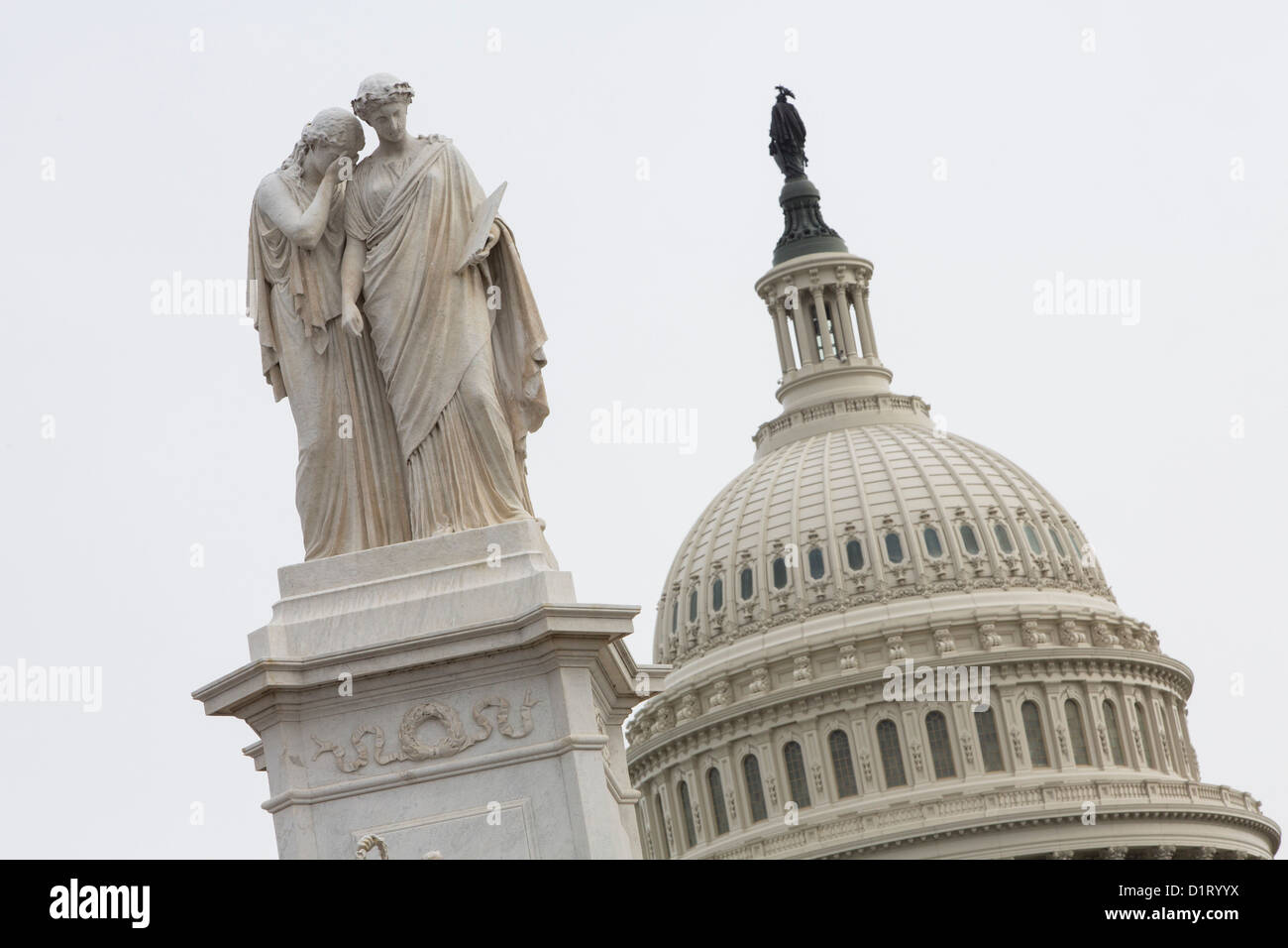 Views of the United States Capitol building, home of the United States Congress.  Stock Photo