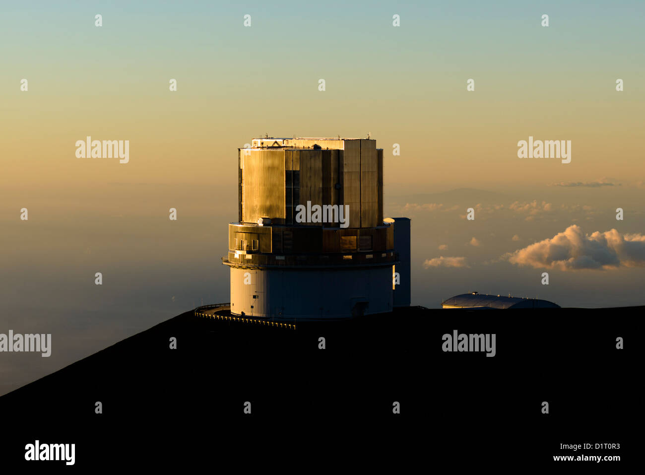 Subaru Telescope from Mauna Kea Volcano Summit at Sunset, Big Island