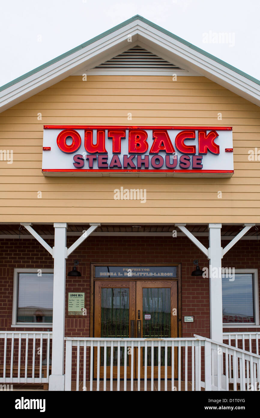 An Outback Steakhouse casual dining chain restaurant.  Stock Photo