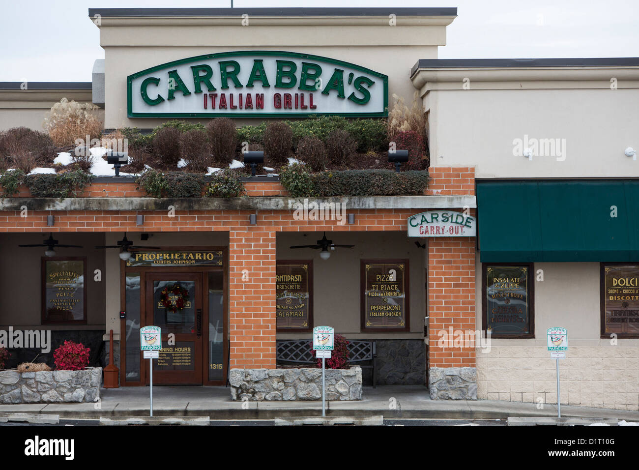 A Carrabba's Italian Grill casual dining chain restaurant.  Stock Photo