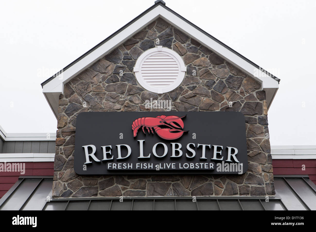 A Red Lobster seafood casual dining chain restaurant.  Stock Photo