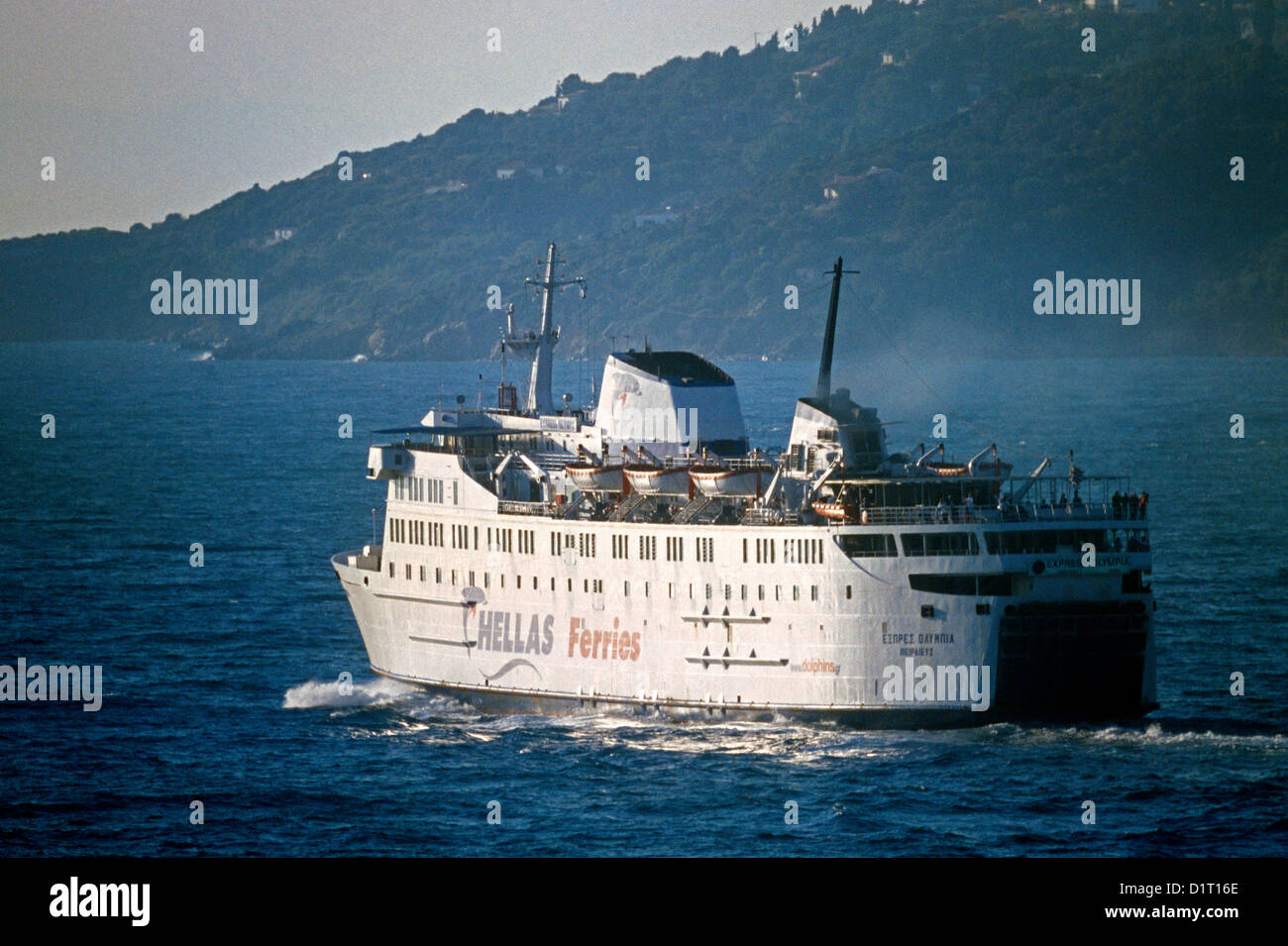 Samos Greece Vathy Hellas Ferry (Island Ferry) Stock Photo