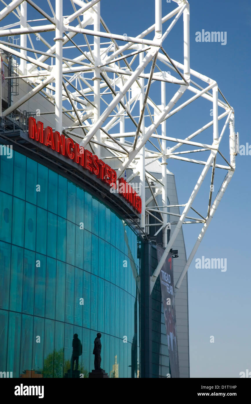 Old Trafford, Manchester, Greater Manchester, England. East façade of the Manchester United football stadium. Stock Photo