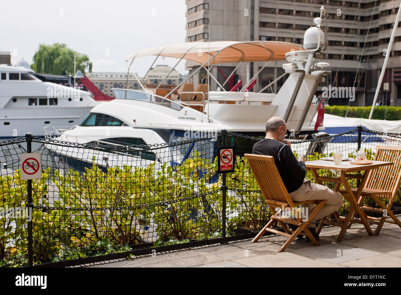 St Katharine Docks, London premiere luxury yacht Marina in the London Borough of Tower Hamlets. Stock Photo