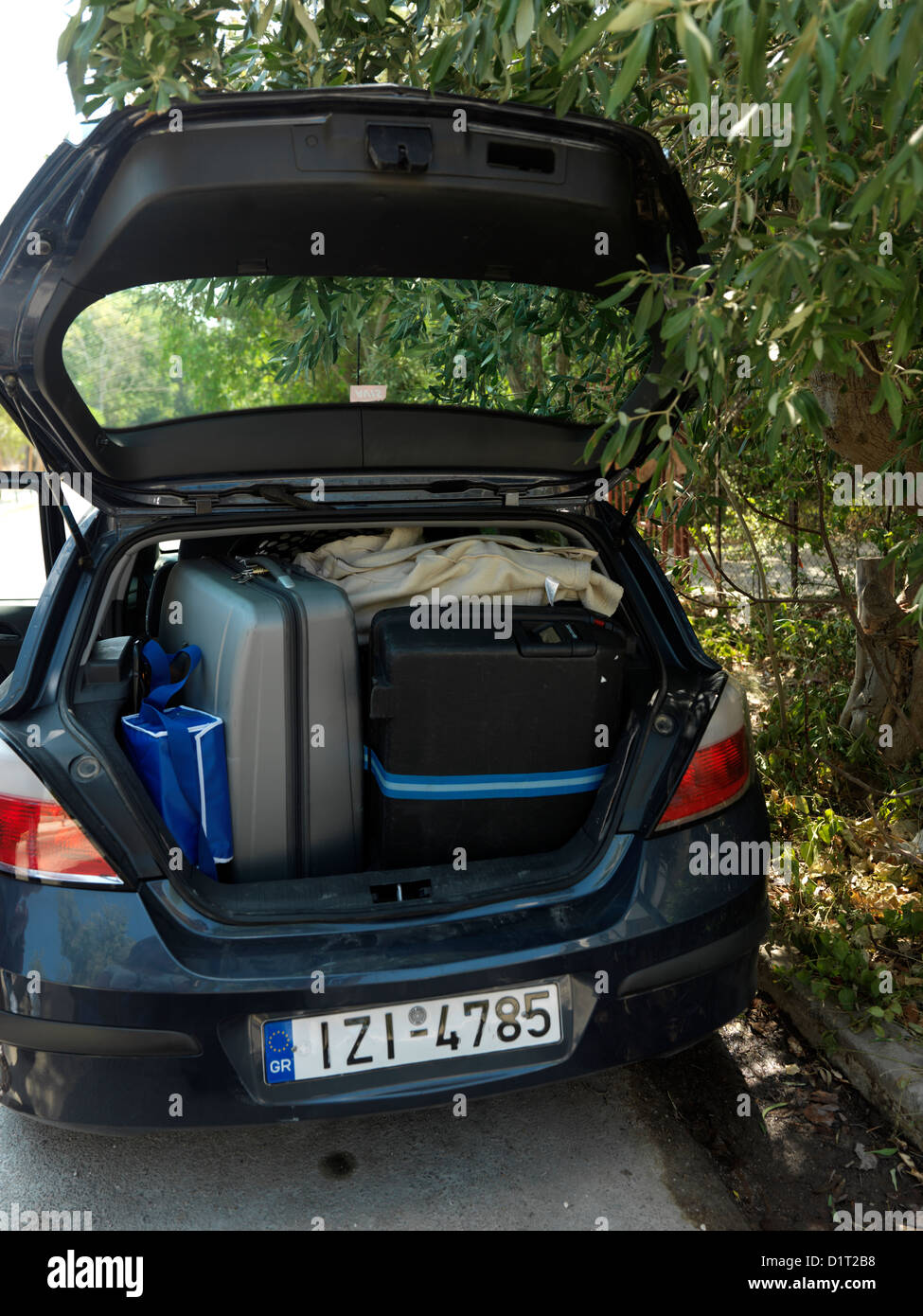 Vouliagmeni Attica Greece Packing Up Loading Car Stock Photo