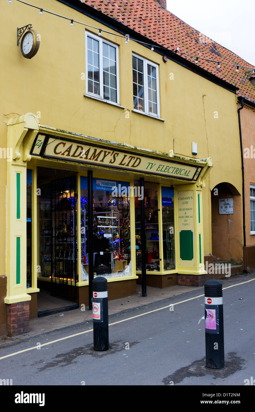 Cadamy's Ltd electrical and TV repair shop in Wells-next-the-Sea, Norfolk. Stock Photo