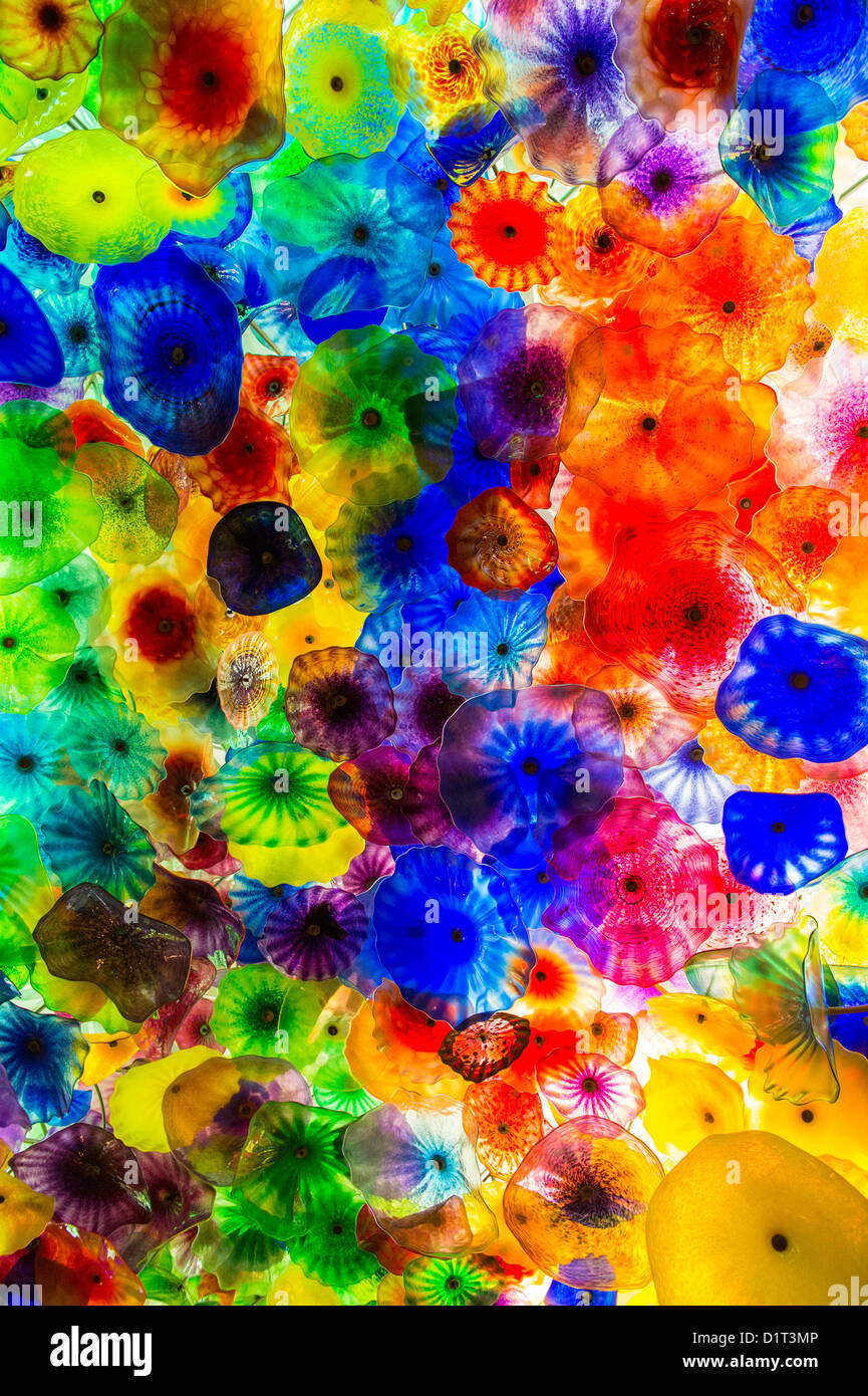 The Hand Blown Glass Flower Ceiling at the Bellagio Hotel Stock Photo Alamy