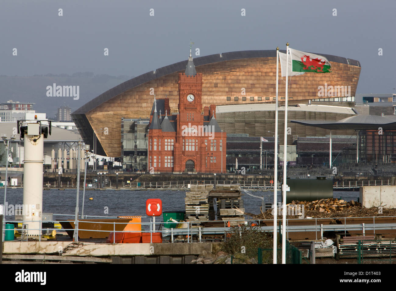 The Pierhead Building and Millennium Centre in Cardiff Bay, Wales, UK Stock Photo