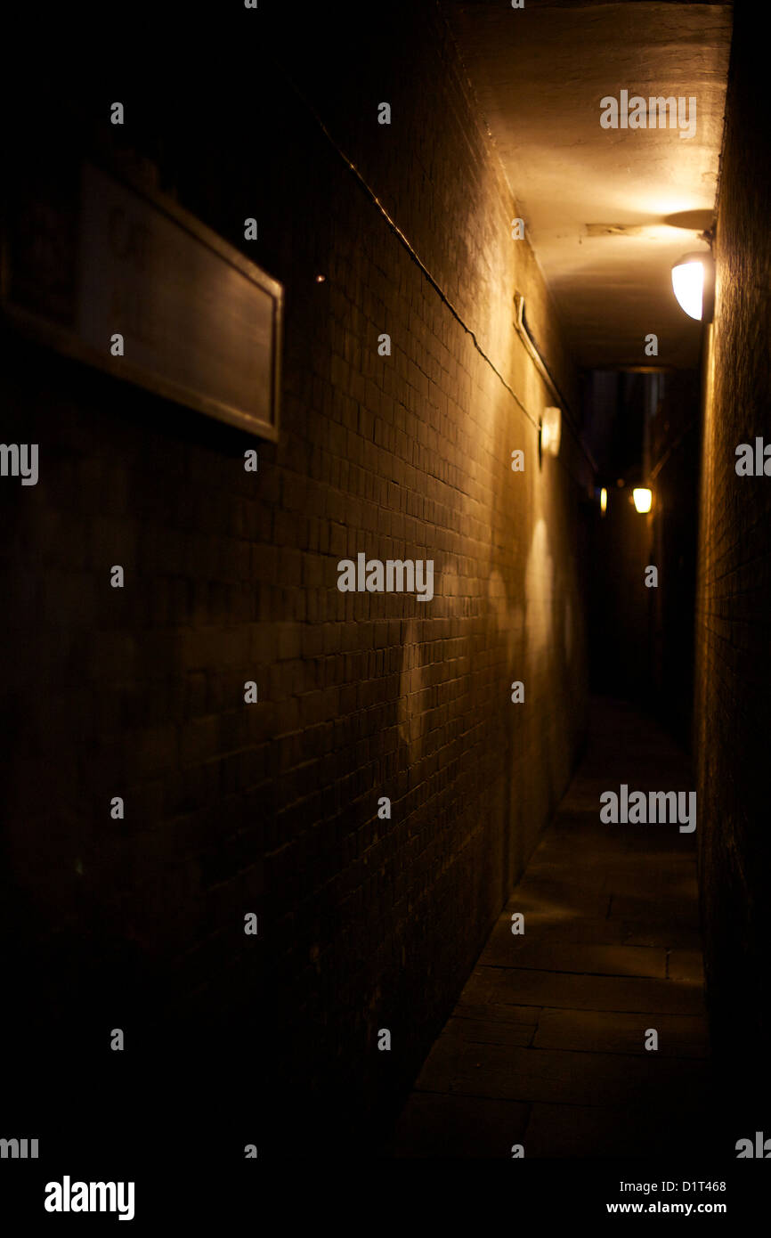 Dark, alleyway in central London Stock Photo