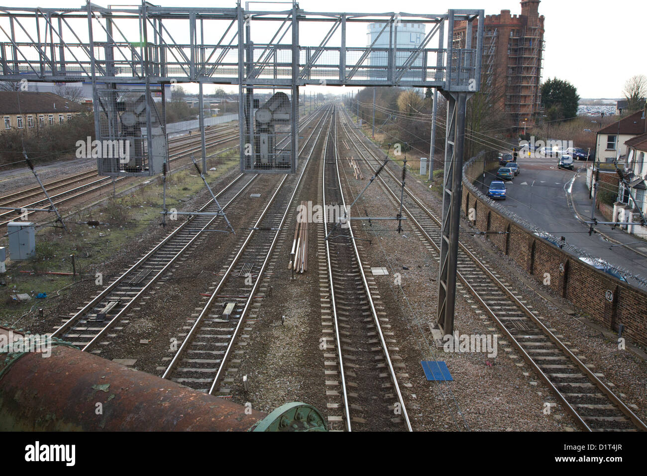 railway lines at Willesden Junction, London, UK, Europe, EU. Stock Photo