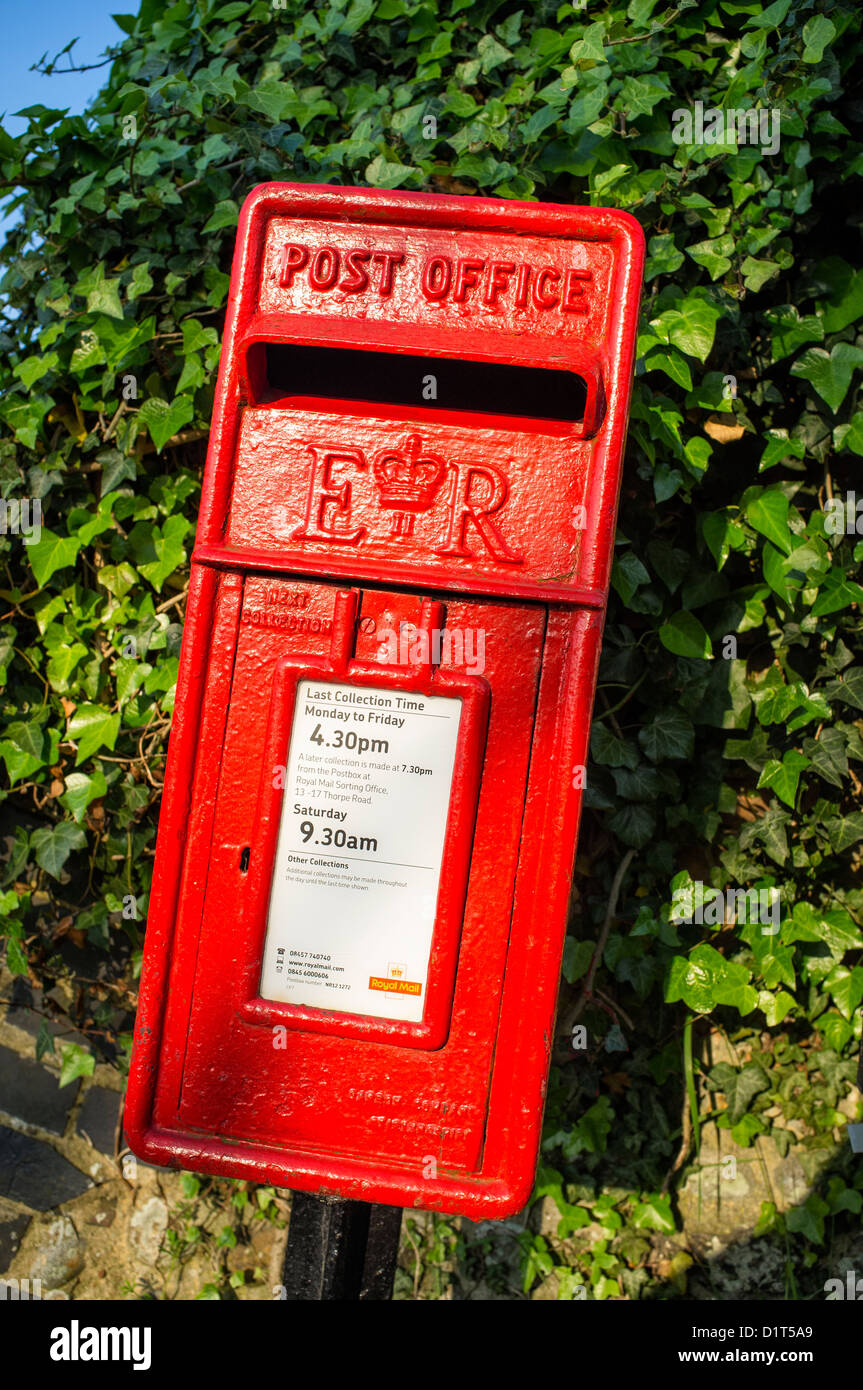 Royal Mail Collection Box in Rural Area Stock Photo