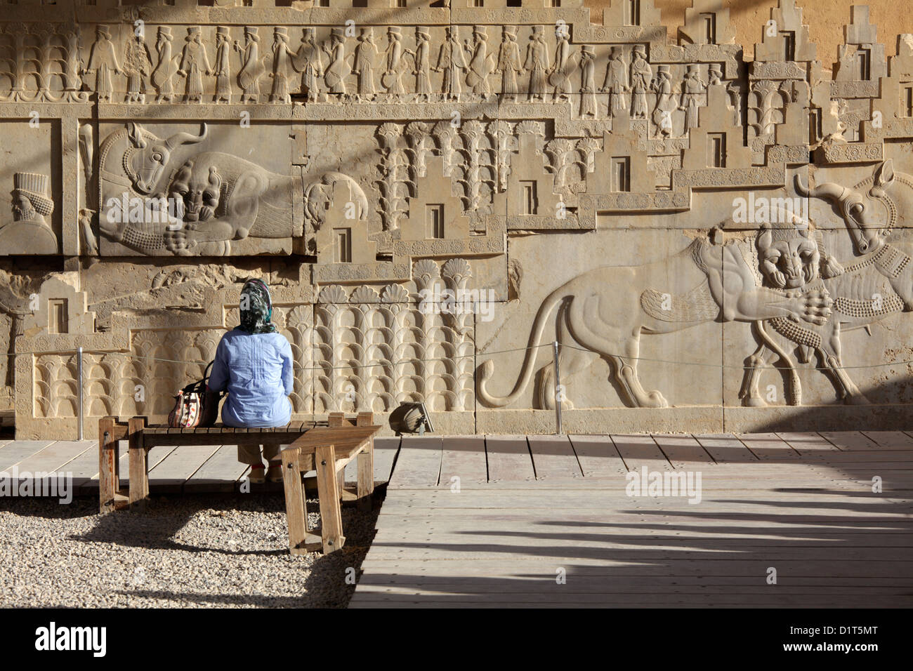 Apadana palace stairs, Persepolis, Iran Stock Photo