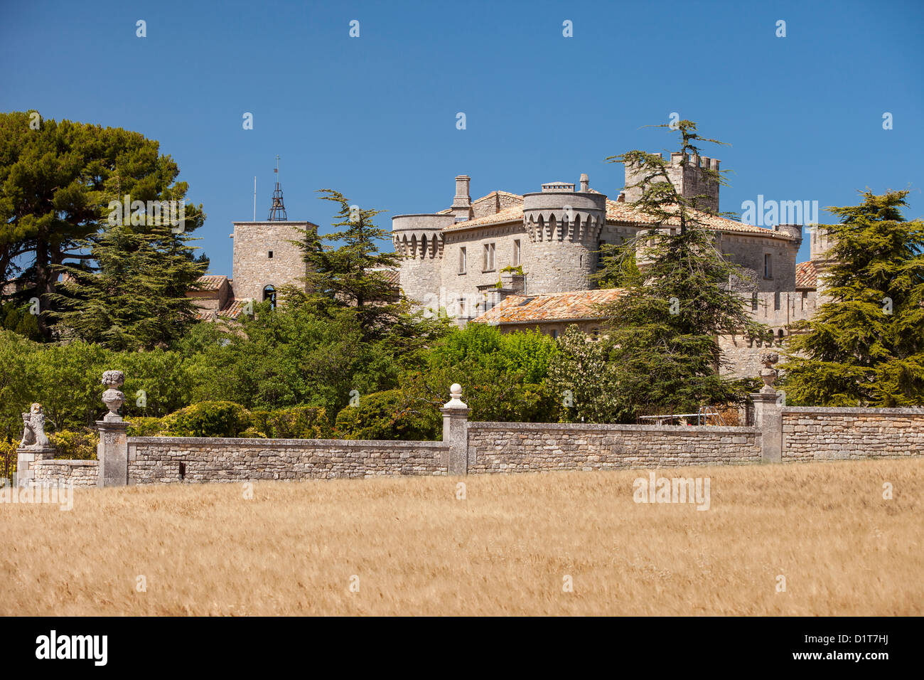 Private castle in town of Murs in the Vaucluse, Provence France Stock Photo