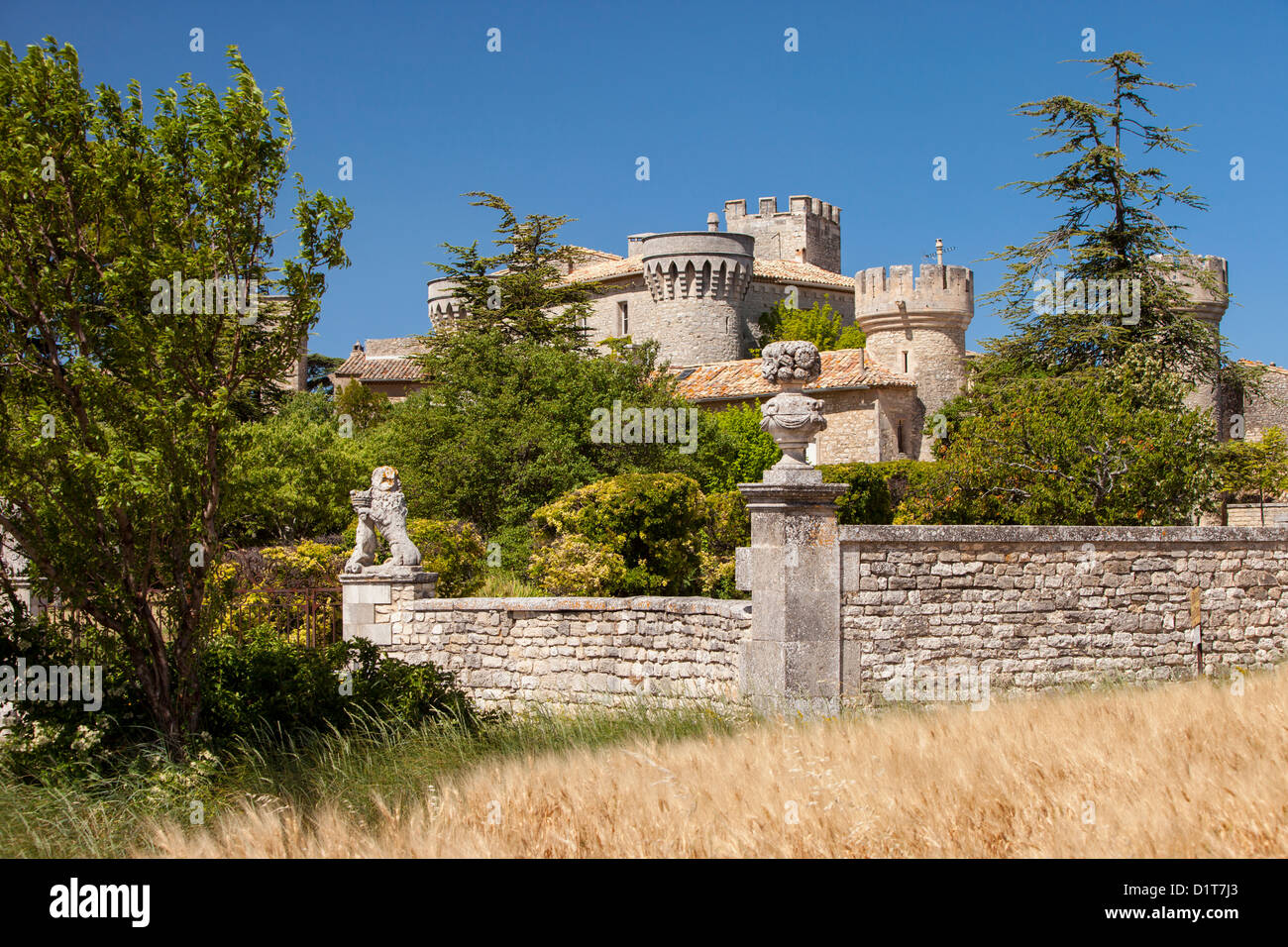 Private castle in town of Murs in the Vaucluse, Provence France Stock Photo