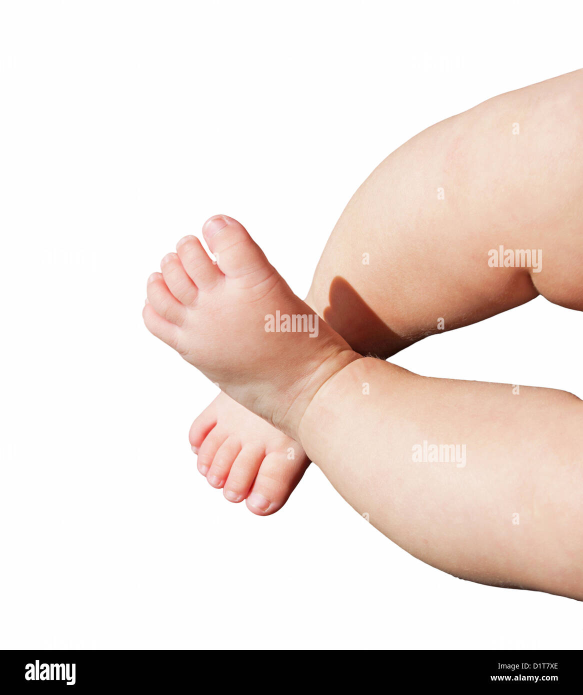 Close-up of the baby's little feet. Stock Photo