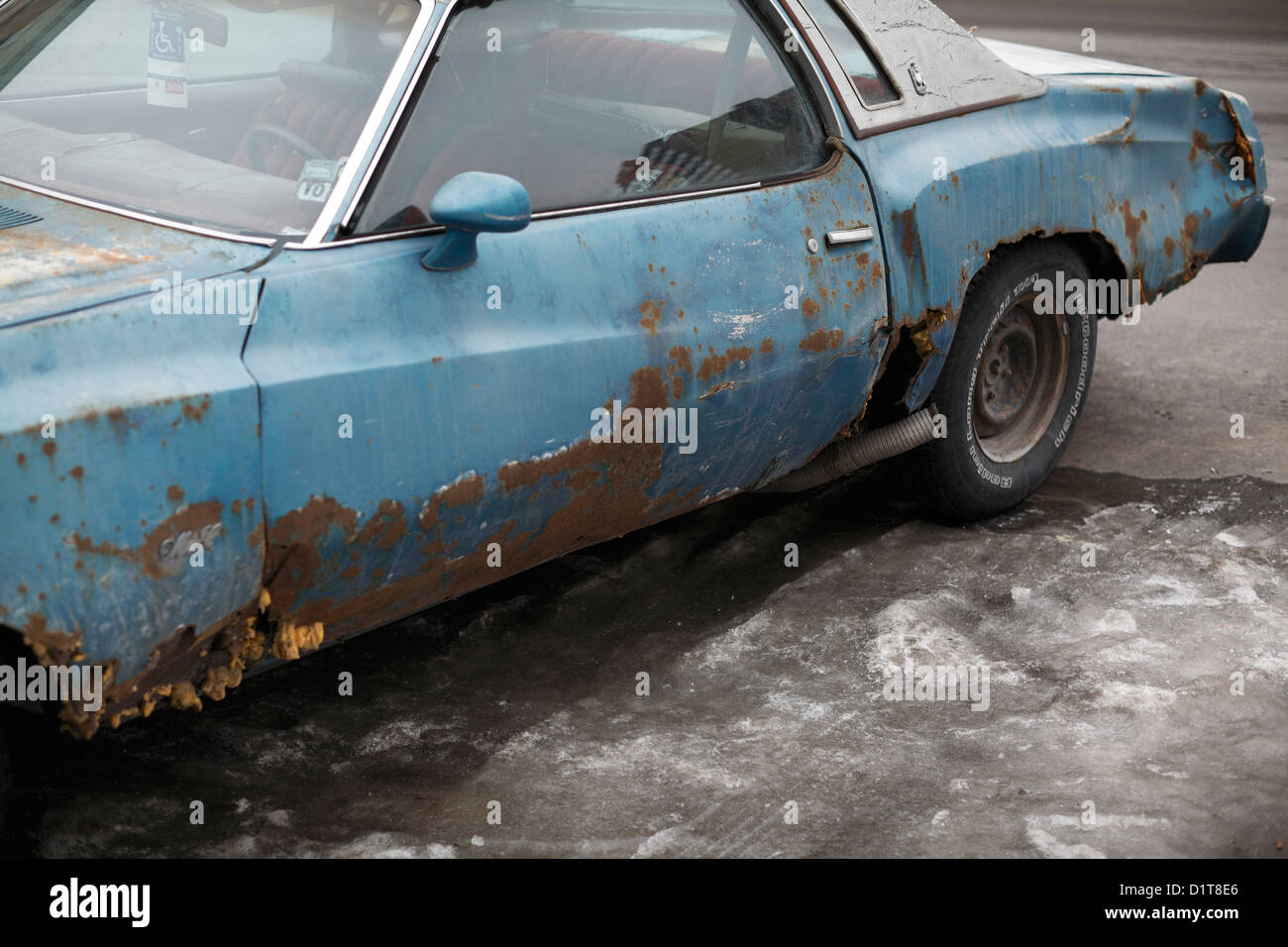 Rusted Out Blue Car Stock Photo Alamy