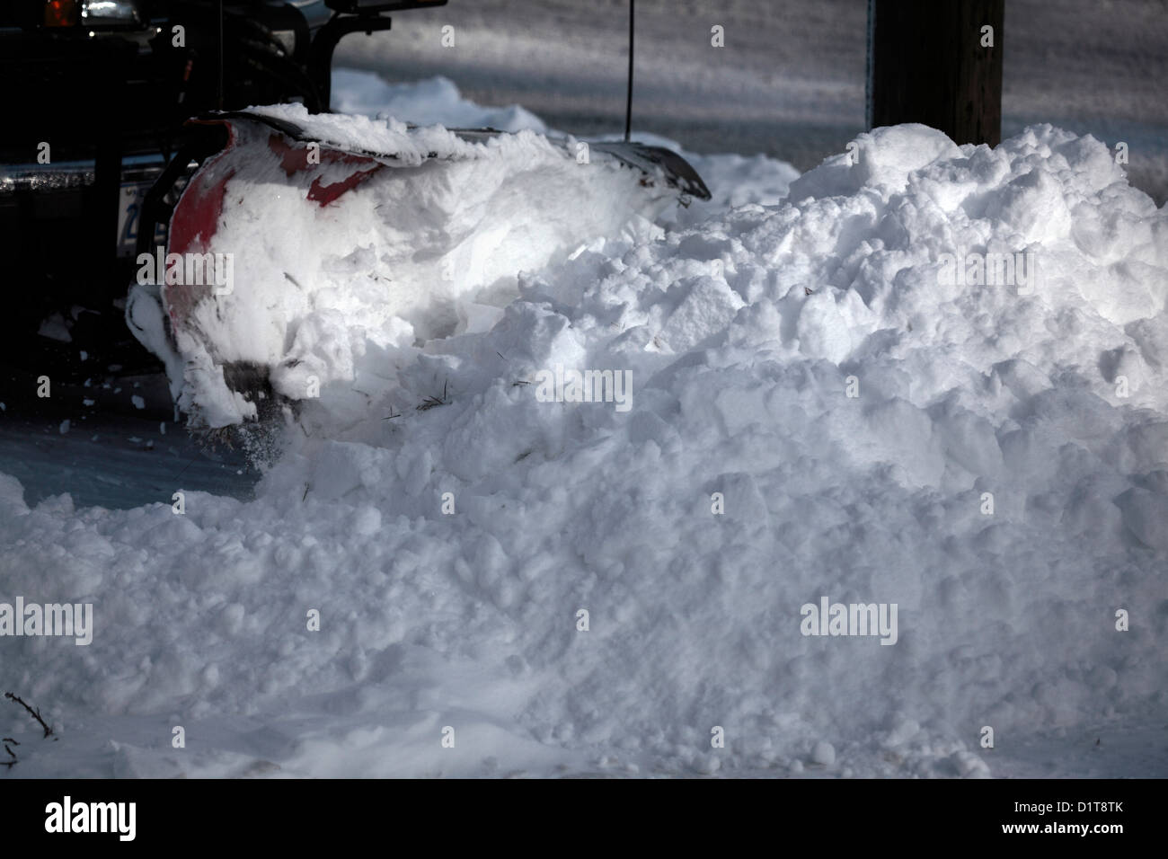 Plow blade moving snow pile Stock Photo Alamy