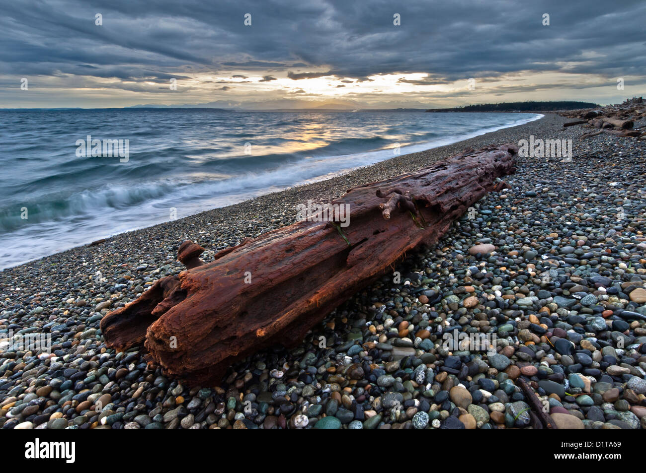 Stormy sunset at Keystone Spit, Ebey's Landing National Historic
