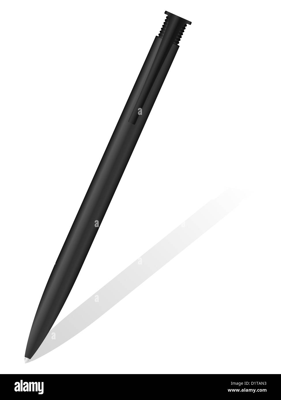 Ballpoint pen and shadow on a white background. Vector illustration ...