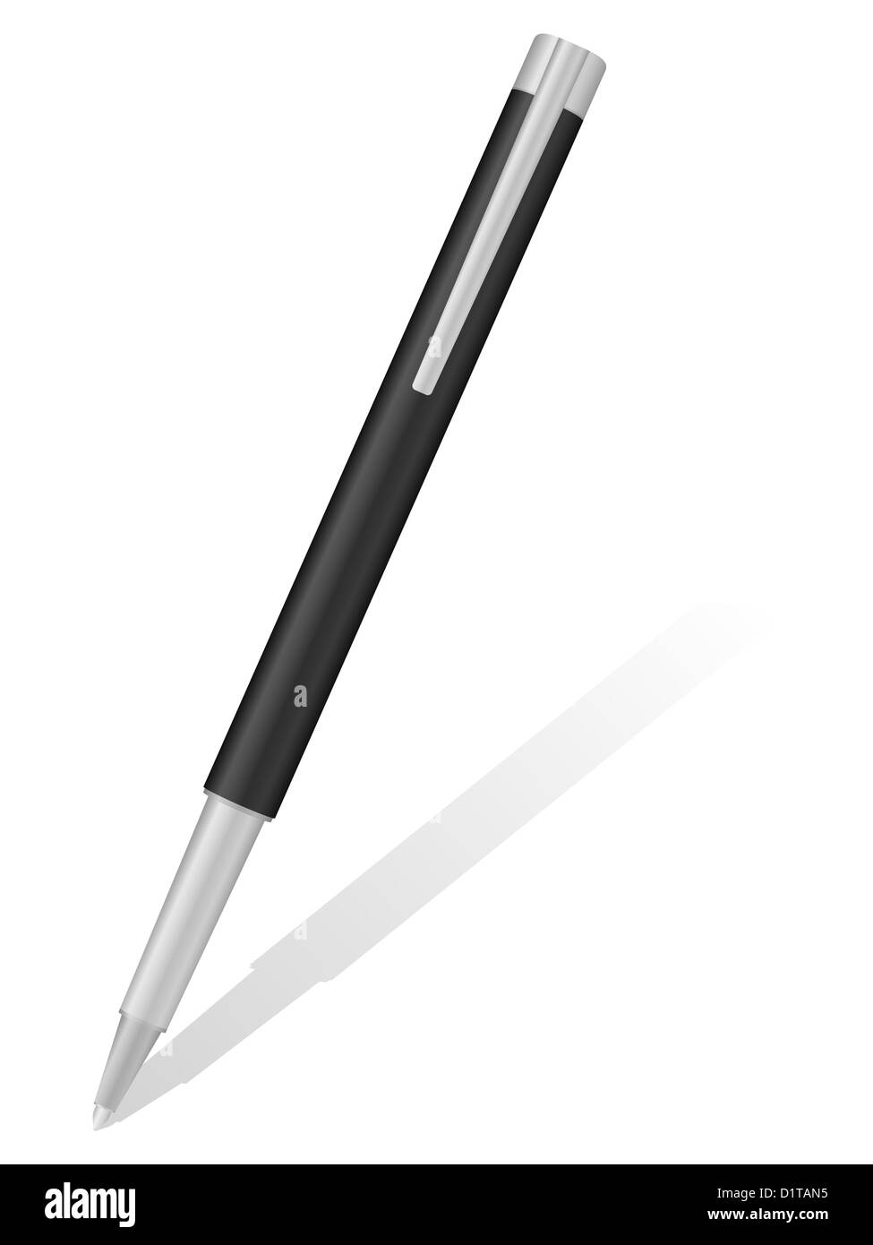 Ballpoint pen and shadow on a white background. Vector illustration ...