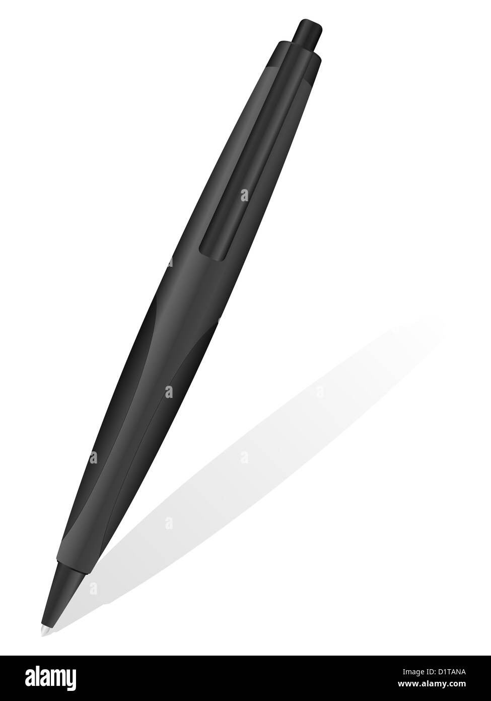 Ballpoint pen and shadow on a white background. Vector illustration ...