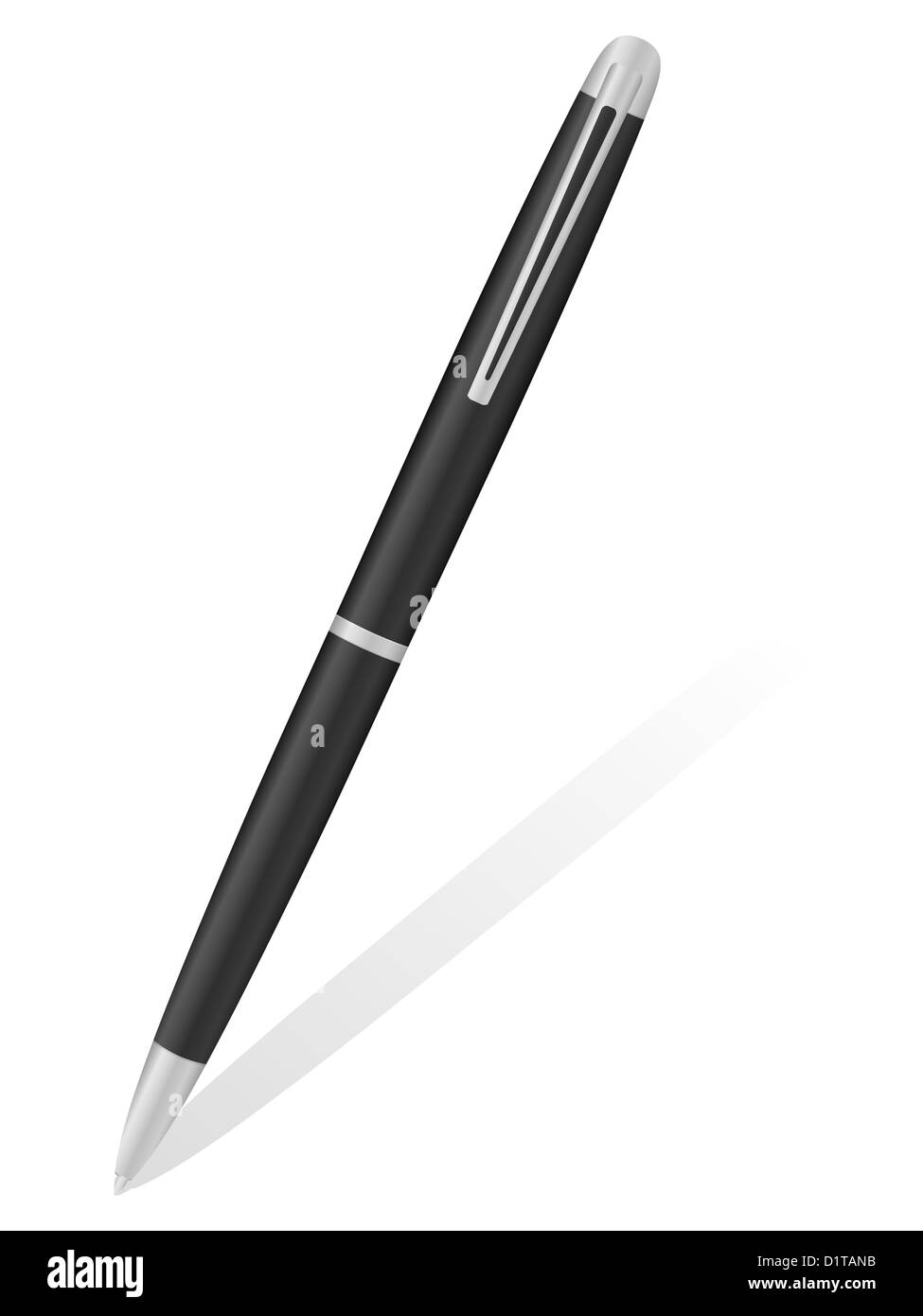 Ballpoint pen and shadow on a white background. Vector illustration ...