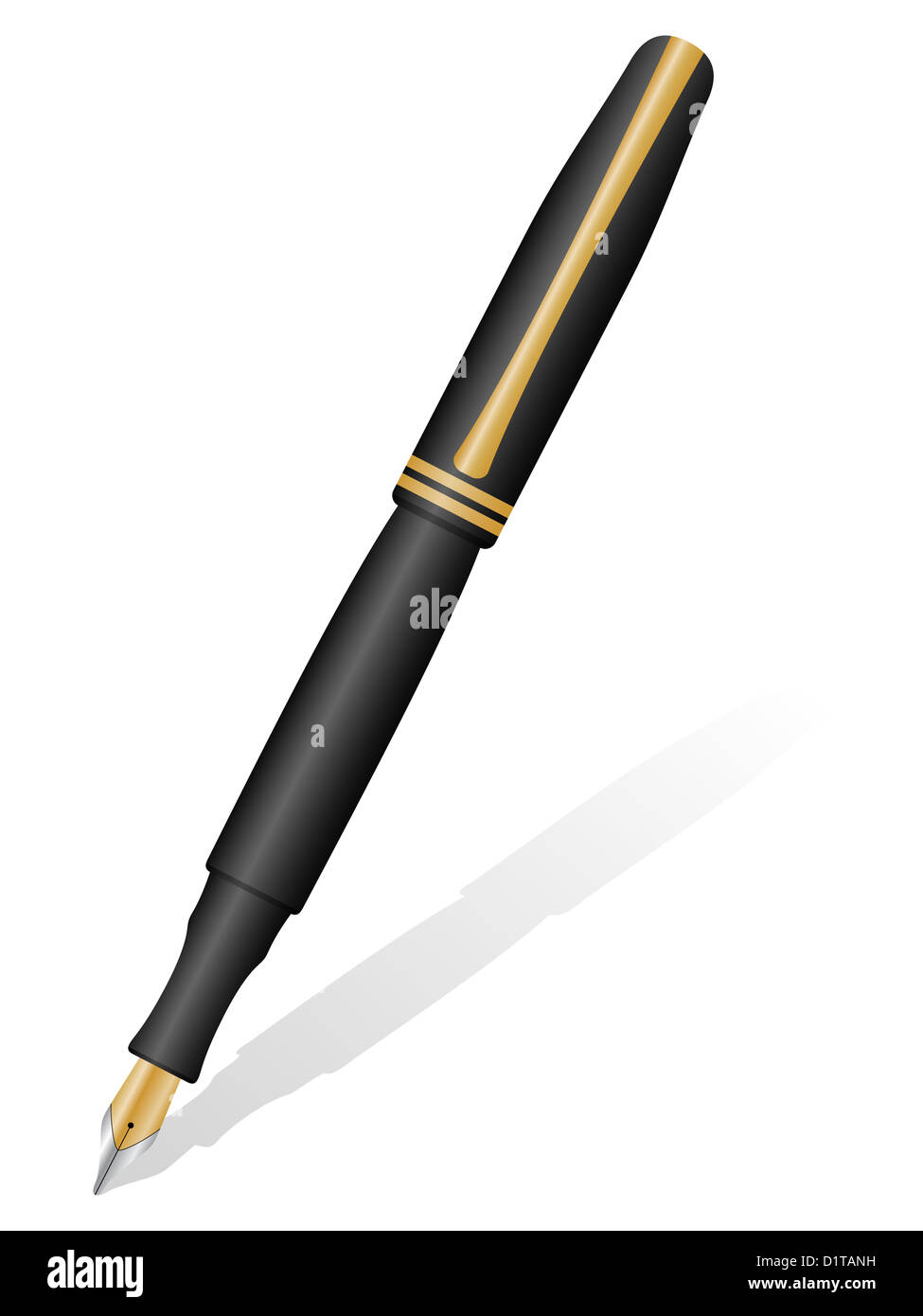 Ballpoint pen and shadow on a white background. Vector illustration ...