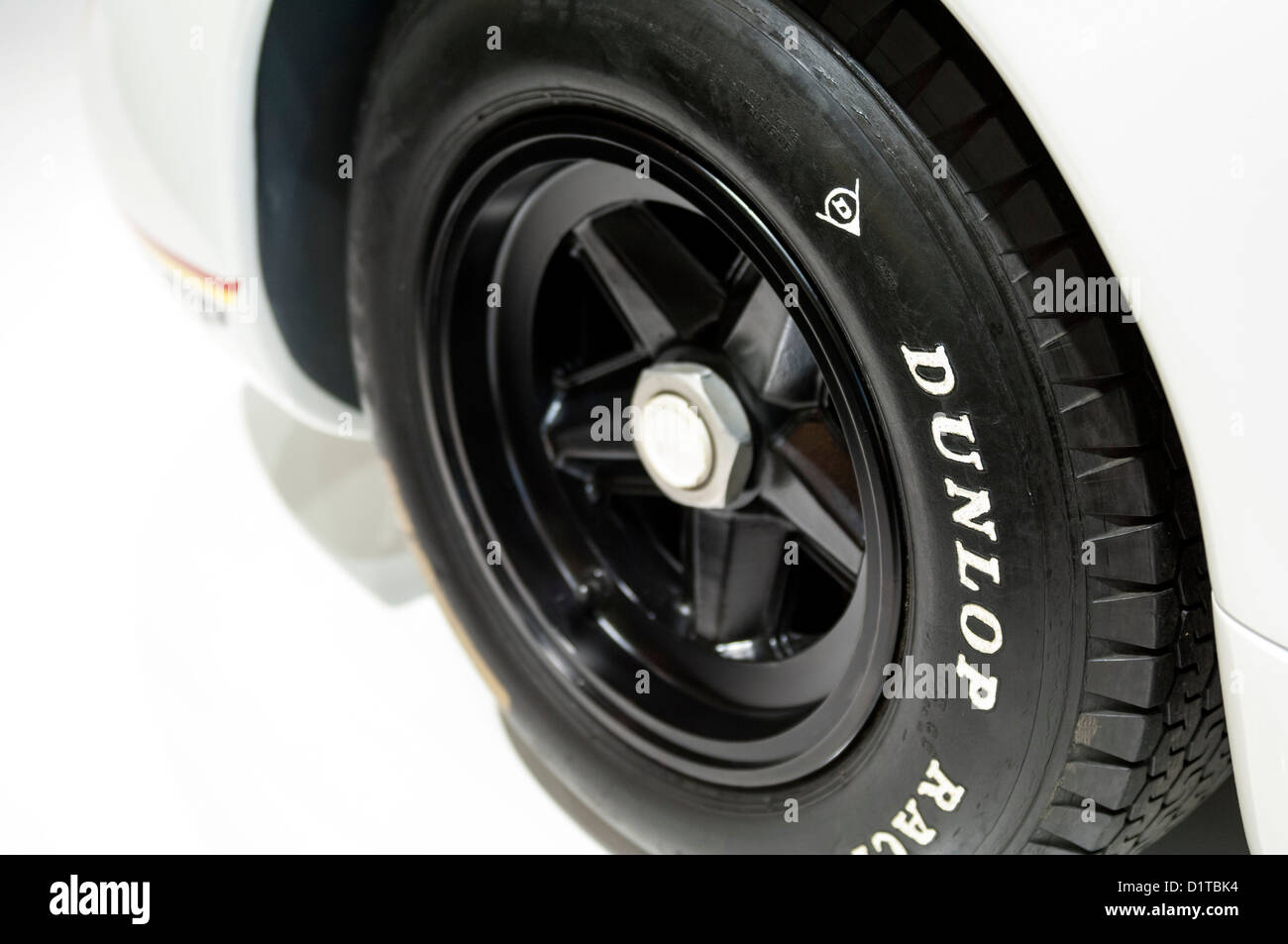 Dunlop Tyre of Porsche 908 Historic Racing Car of the 1960ies Stock Photo