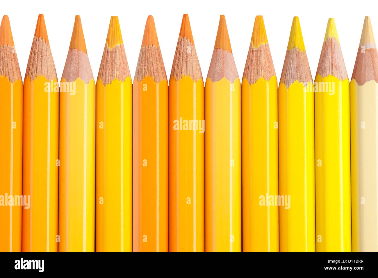yellow pencils isolated on white background or color crayons Stock Photo -  Alamy