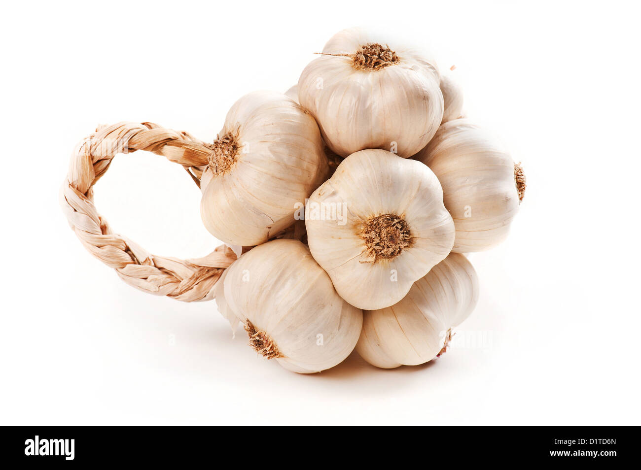 Vintage garlic decoration on white background Stock Photo