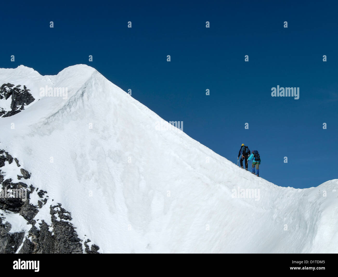 Climbers on the Mittellegi ridge of the Eiger Stock Photo - Alamy