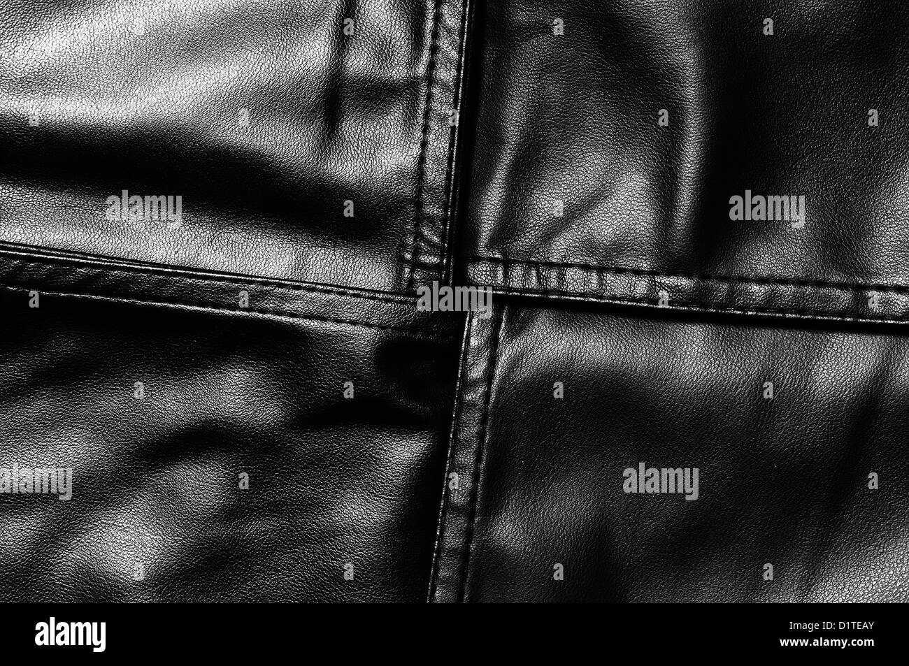 Closeup of seamless black leather texture Stock Photo - Alamy