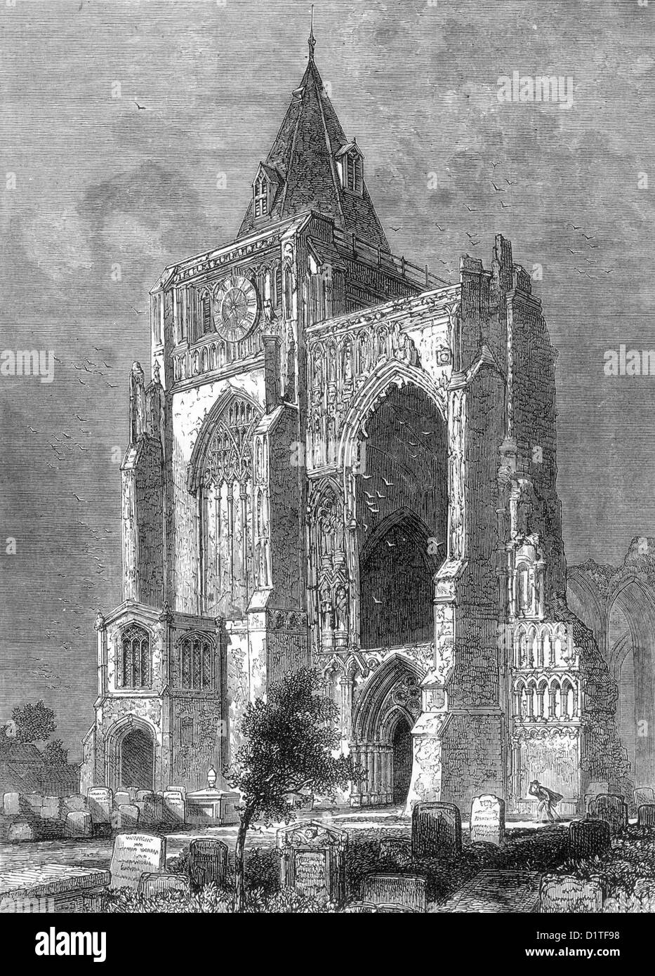 The west front of Crowland Abbey, Cambridgeshire; Late 19th Century