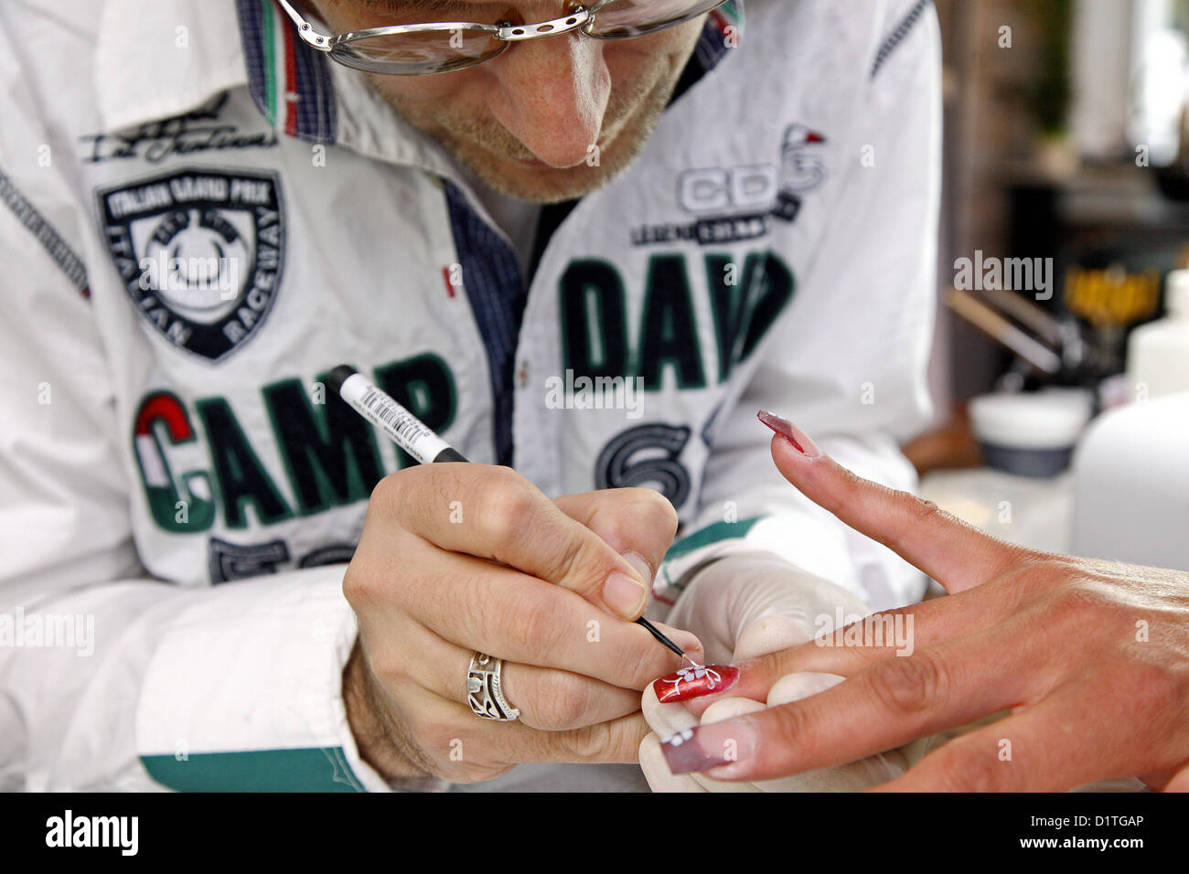 Berlin, Germany, a nail designer decorated nails Stock Photo Alamy