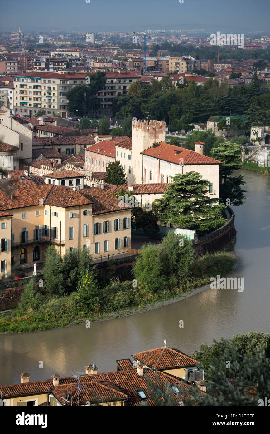 Panoramic view the old city Verona, Italy Stock Photo - Alamy