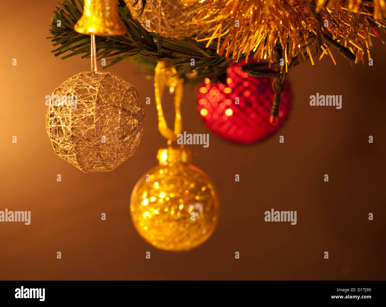 Closeup of decorated christmas tree hi-res stock photography and images ...
