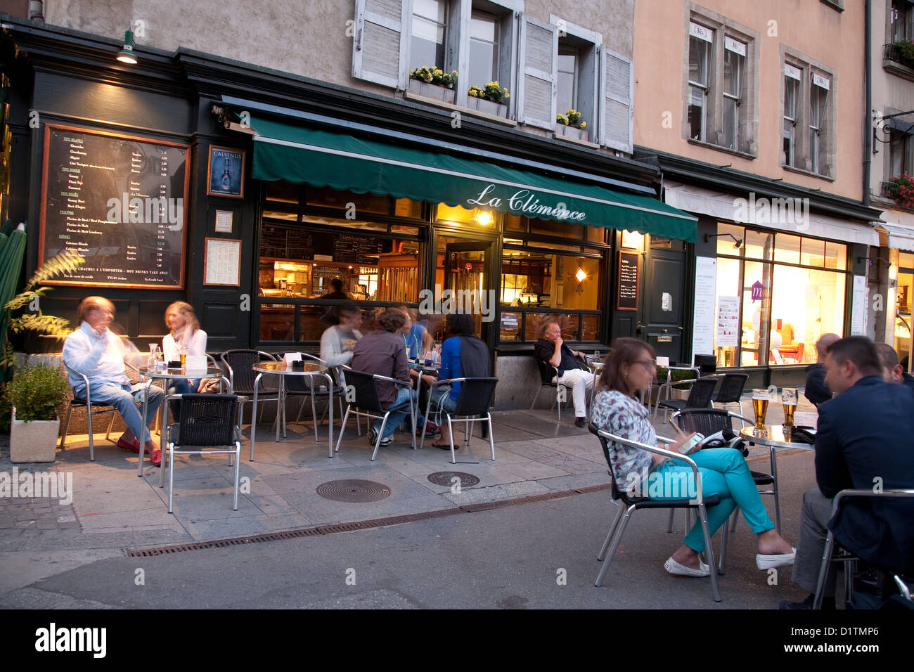 The Clemence Restaurant, Boug de Four Square, Geneva, Switzerland, Europe  Stock Photo - Alamy