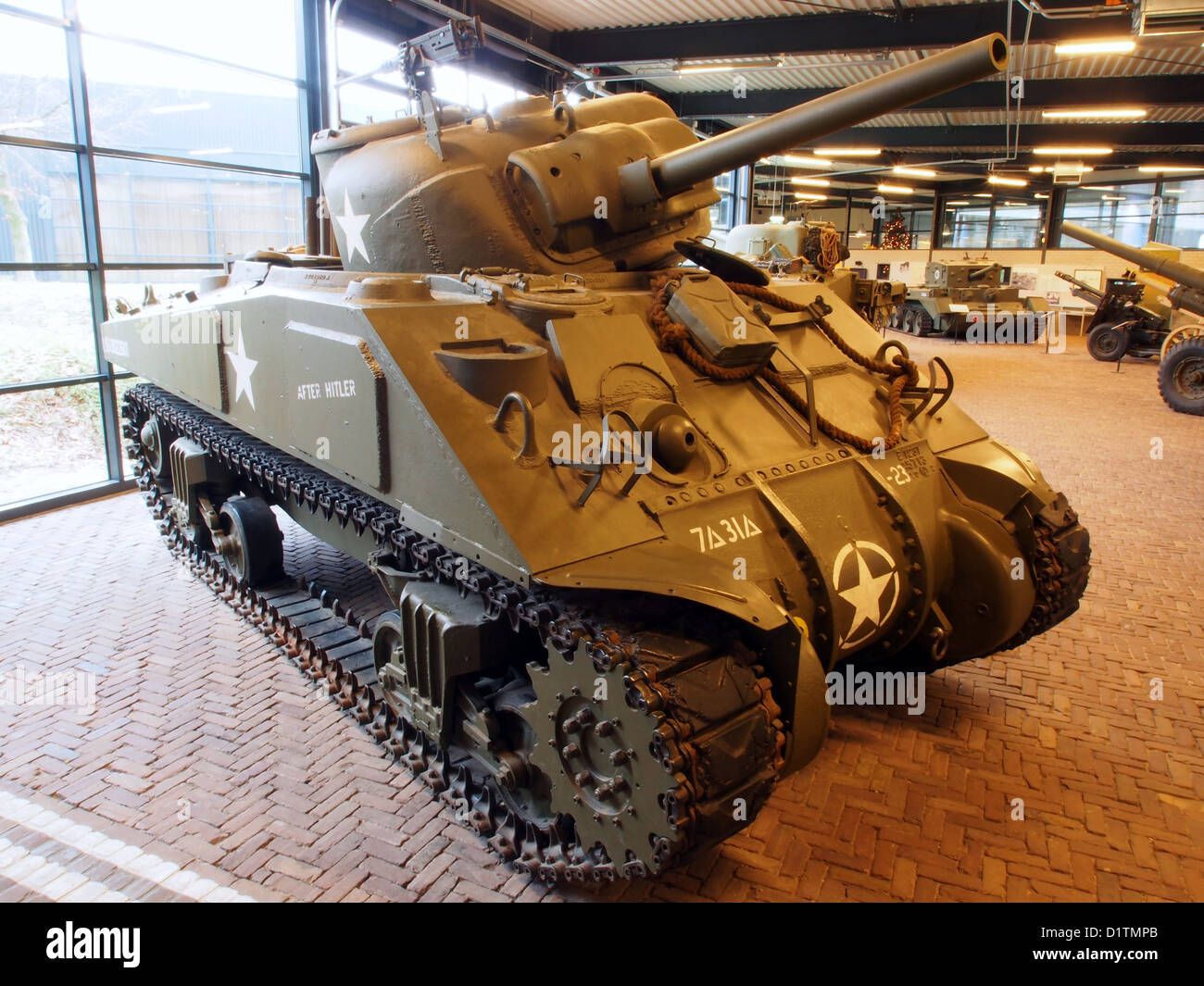 Overloon War Museum....Sherman tank named 'After Hitler' Stock Photo